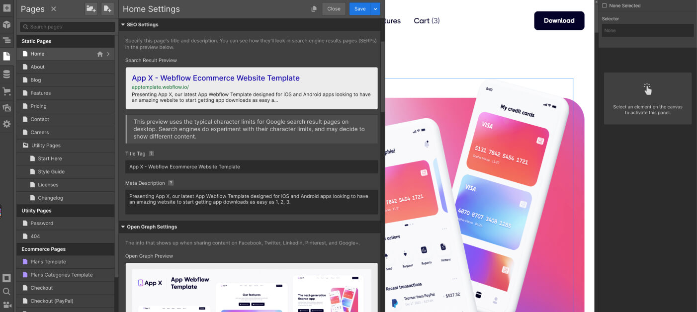 SEO - App X Webflow Template